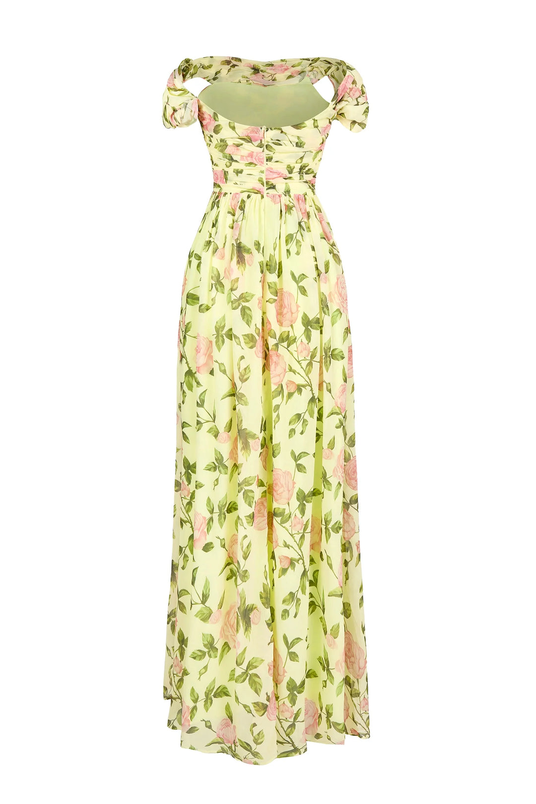 Jasmijn - Abito Maxi Asimmetrico con Stampa Floreale e Spalla Unica
