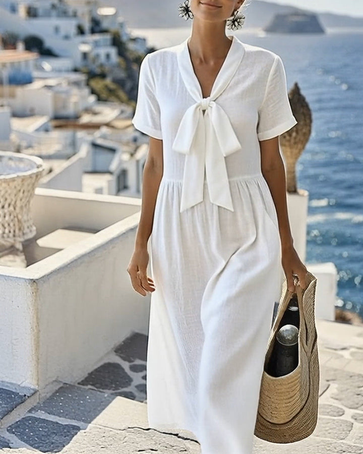 Sophie - Abito Midi A-Line con Dettaglio a Fiocco